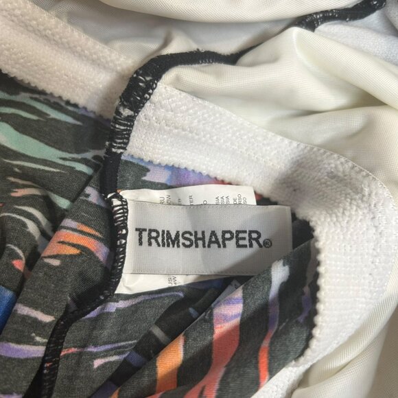 Trim Shaper Multicolor Watercolor Adjustable Strap Padded Tankini Top Size 24W - Picture 4 of 5